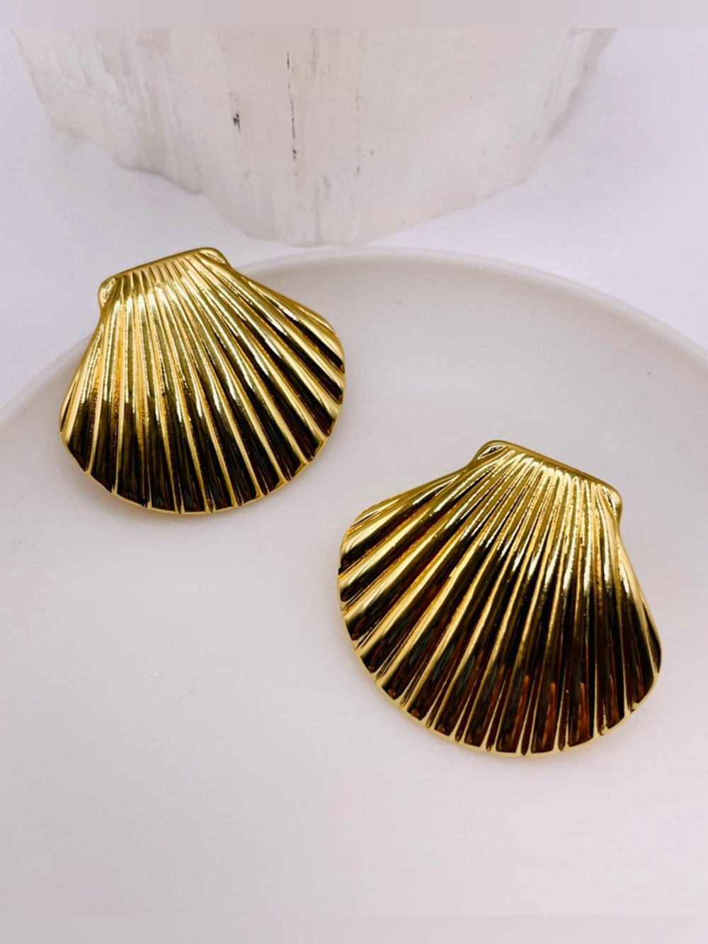Gold Plated Shell Earrings